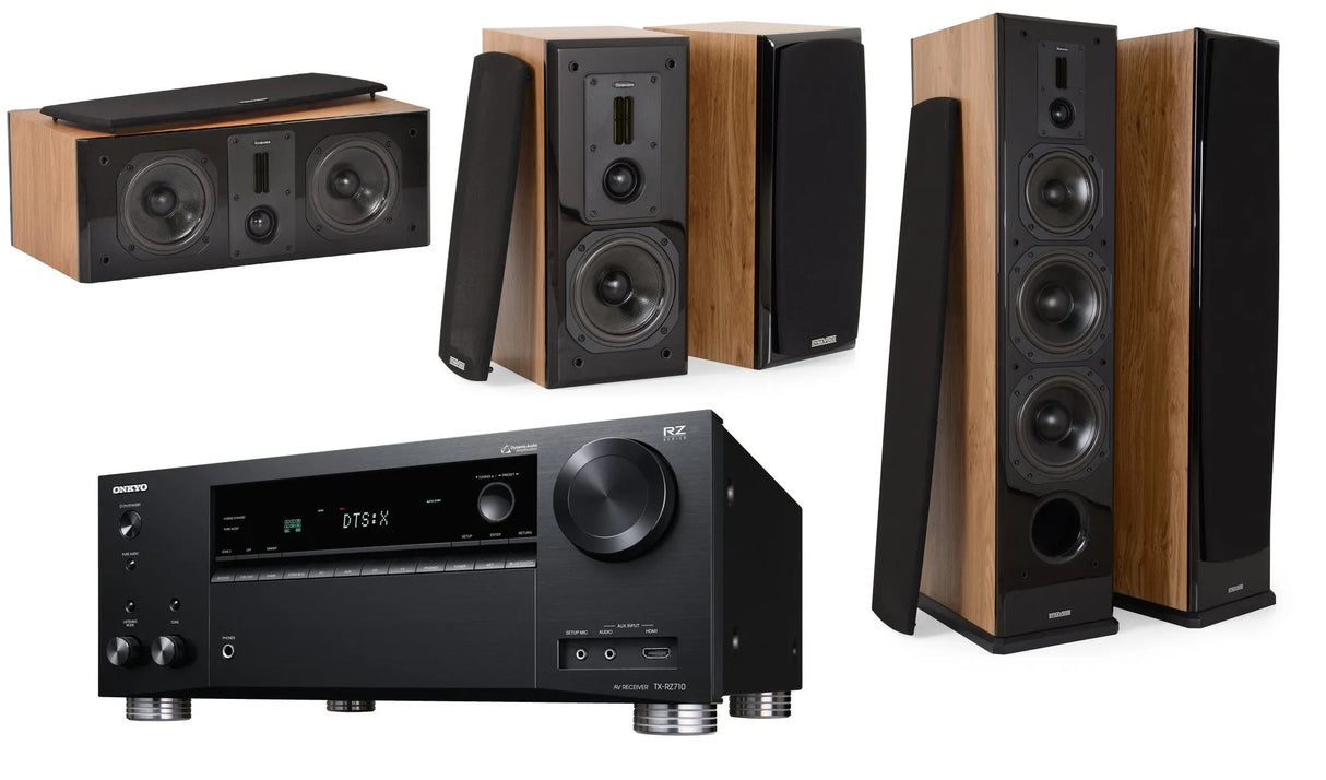 Namų kino komplektas - stiprintuvas Onkyo TX-RZ710 , su kolonėlėm Dynavoice Definition DF-8 ,DC-5, DX-5