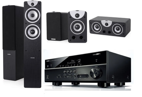 Namų kino komplektas - stiprintuvas Yamaha RX-V481, su kolonėlėm Dynavoice Magic F-6, S-4, C-4 EX (v.3)