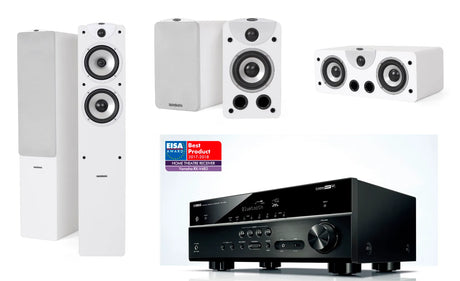 Namų kino komplektas - stiprintuvas Yamaha RX-V483, su kolonėlėm Dynavoice Magic F-6, S-4, C-4 EX (v.3)
