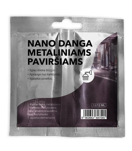 Nanodanga metaliniams paviršiams. Vienkartinė pakuotė. ( 12/12 ml)