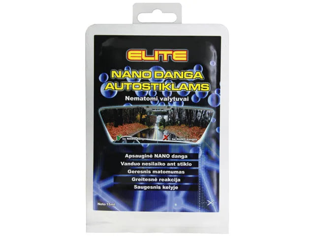 Nanotechnologinė šluostė automobilio priekiniui stiklui, 15ml