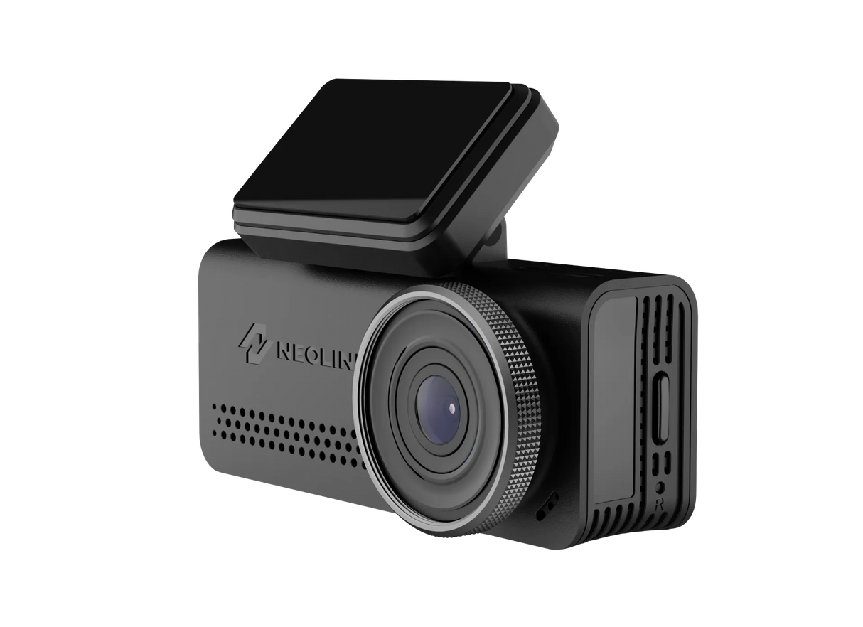 Neoline Argus 4K Wi-Fi Dual, 2-jų kamerų vaizdo registratorius su GPS radarų baze, 4K raiška - atsidengęs ekranėlis su jungtimis