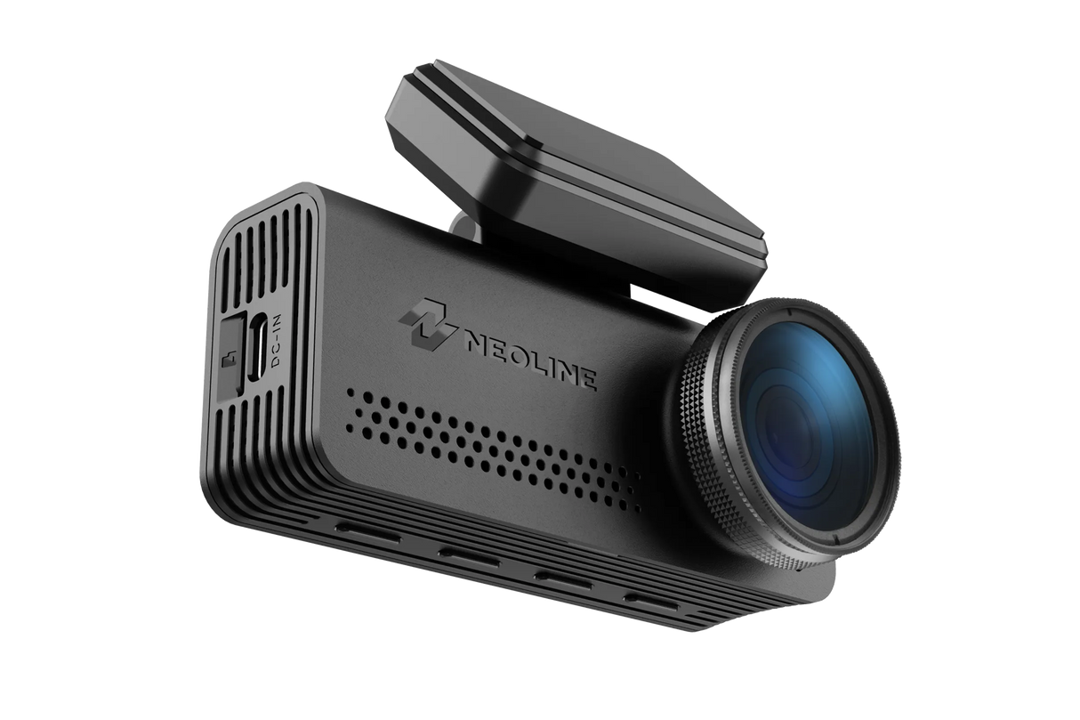 Neoline Argus 4K Wi-Fi, vaizdo registratorius su GPS radarų baze, 4K raiška - Šoninis vaizdas su jungtimis ir ventiliacija
