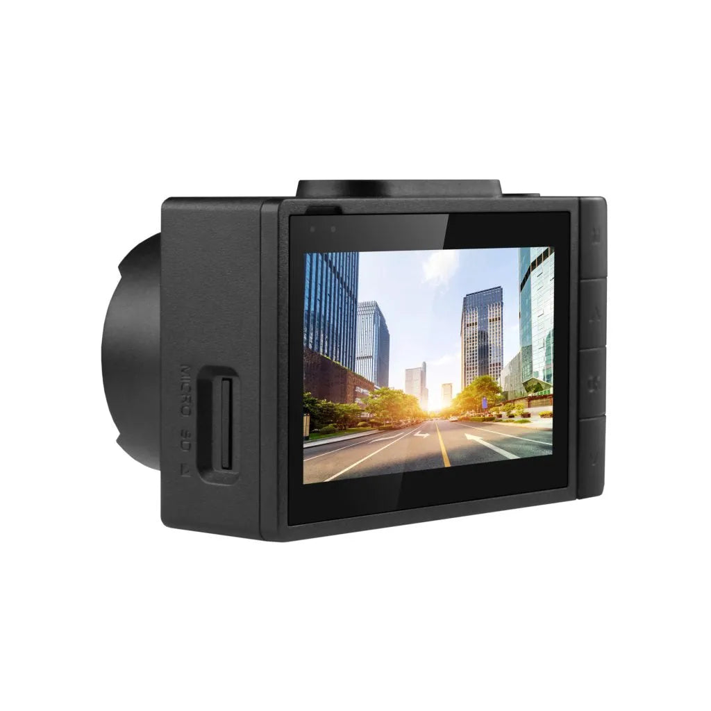 Neoline G-TECH X36, vaizdo registratorius su GPS duomenų baze - Šoninis vaizdas su mygtukais ir Micro SD lizdu