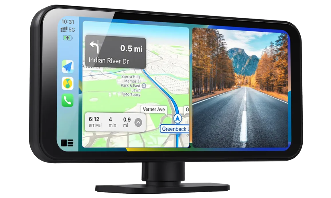 Neoline Smartway, 2-jų kamerų 4K vaizdo registratorius su Android Auto ir Apple Carplay