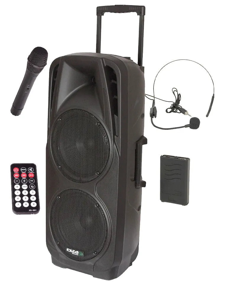 Nešiojama garso sistema Ibiza-Sound PORT225VHF-BT, MP3 / WMA / BLUETOOTH, 600W