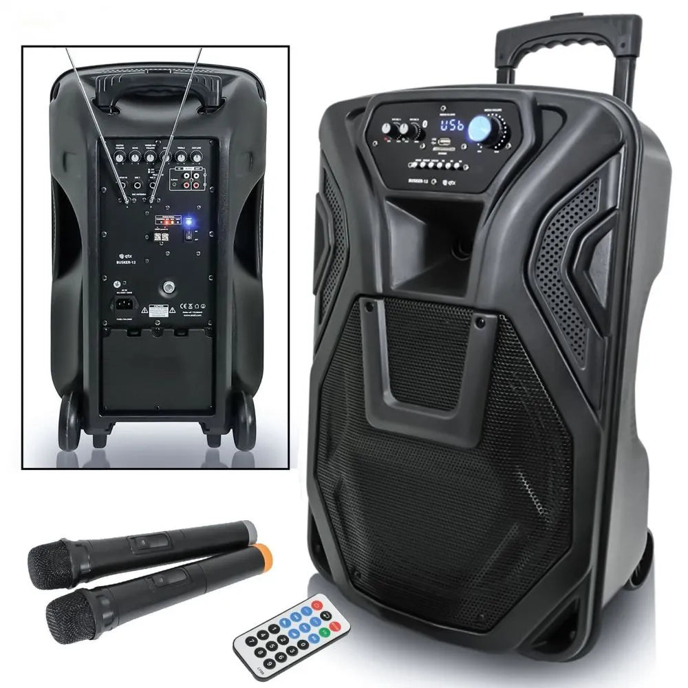 Nešiojama garso sistema QTX BUSKER-15, VHF MIKR, USB/SD/FM/BT