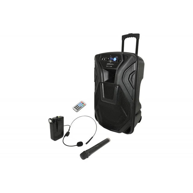 Nešiojama garso sistema QTX BUSKER-15U, UHF MIKR, USB/SD/FM/BT