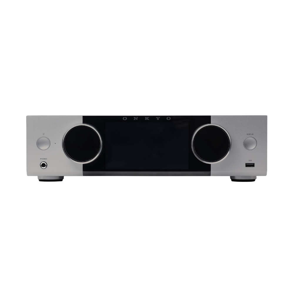 Onkyo Muse Y-50, tinklo grotuvas ir integruotas stereo stiprintuvas, 250W - Priekinėje panelėje matyti ONKYO logotipas