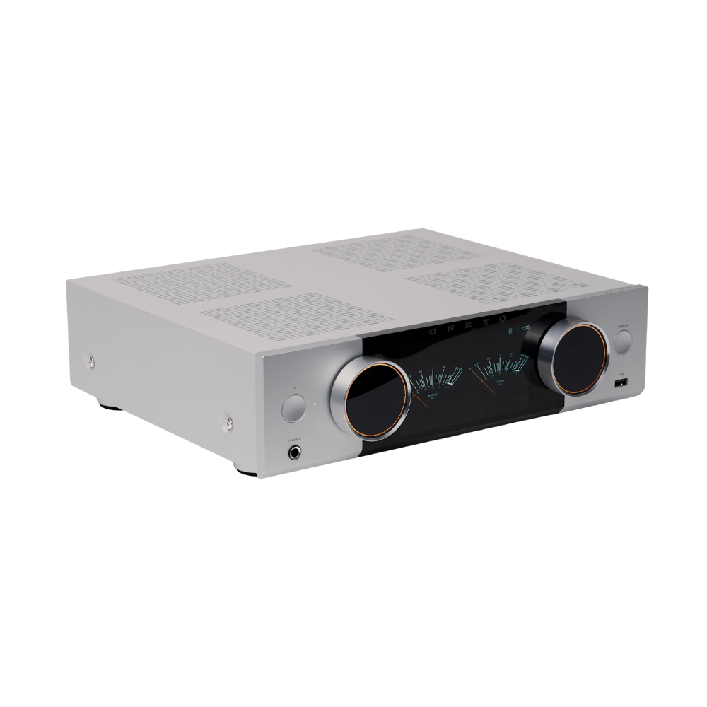 Onkyo Muse Y-50, tinklo grotuvas ir integruotas stereo stiprintuvas, 250W - priekinė panelė su VU metrais