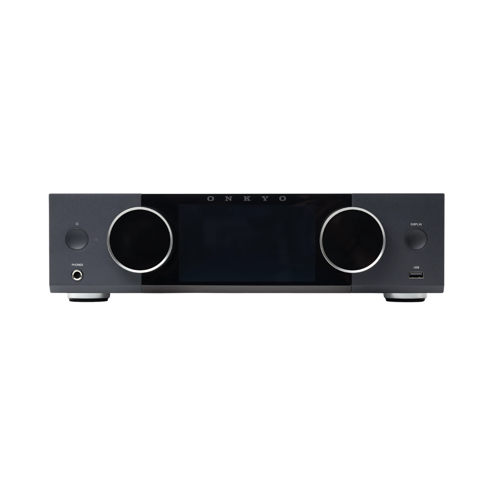 Onkyo Muse Y-50, tinklo grotuvas ir integruotas stereo stiprintuvas, 250W - priekinė panelė su ekrano ir mygtukais