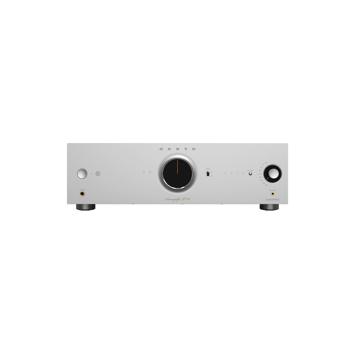 Onkyo P-80, pradinis stiprintuvas su tinklo grotuvu - Auksinis jungties lizdas ausinėms