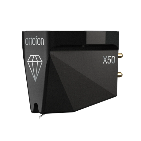 Ortofon MC X50, patefono galvutė - Deimanto formos logotipas, modelio žyma X50