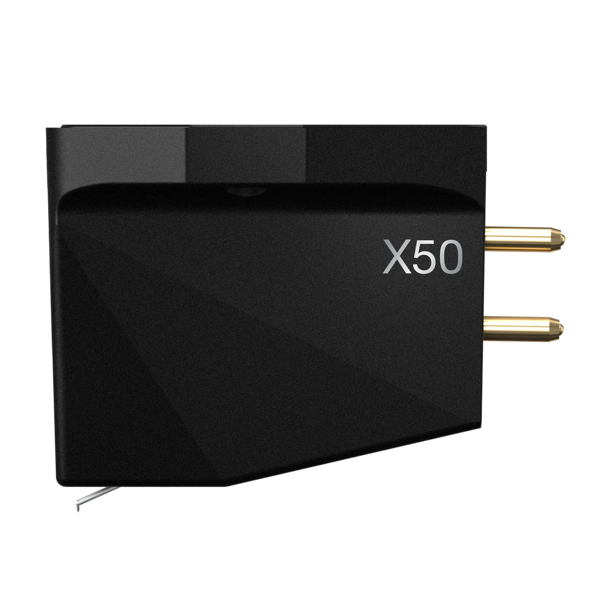 Ortofon MC X50, patefono galvutė - Juoda galvutė su auksinėmis jungtimis ir X50 užrašas