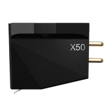 Ortofon MC X50, patefono galvutė - Juoda galvutė su auksinėmis jungtimis ir X50 užrašas