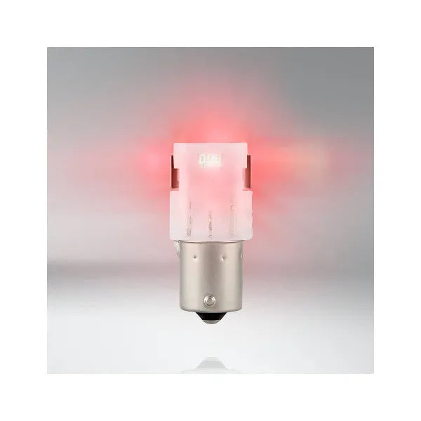 Osram LED lemputės, P21W BA15s 12V/4W (21W) raudona, 2pcs 7506DRP - šviečianti raudona LED lemputė su metaliniu pagrindu