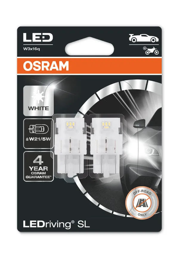 Osram LED lemputės, W21/5W T20 W3x16q 12V/1,5W(21W)Balta, 2vnt. 75