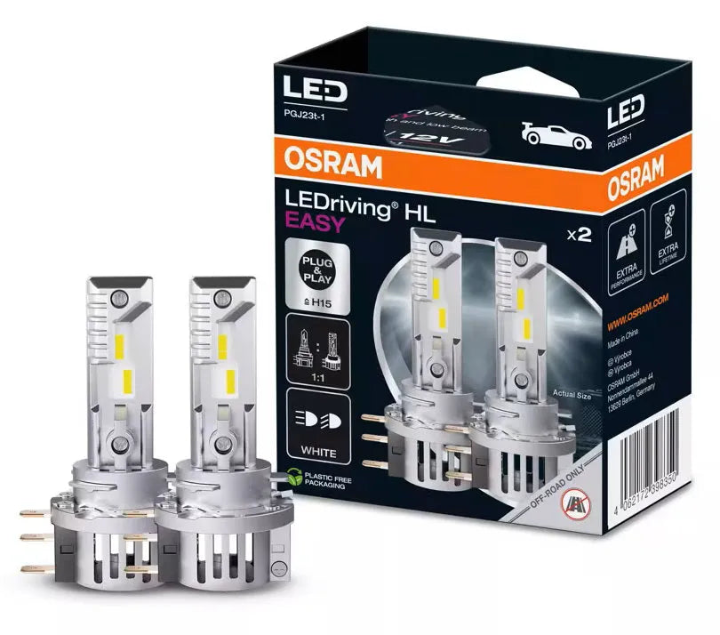 Osram LED pagrindinės šviesos H15, 6000K, 2vn, 64176DWESY2-2HB