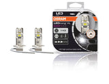 Osram LED pagrindinės šviesos H3, 6500K, 2vnt, 64151DWESY-HCB - Pakuotė su dviem LED lemputėmis ir automobiliu