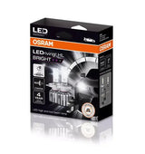Osram LED šviesos H4/H19, 6000K, LEDriving HL, 2vn, 64193DWBRT-2H - Pakuotės šoninis vaizdas su lemputėmis