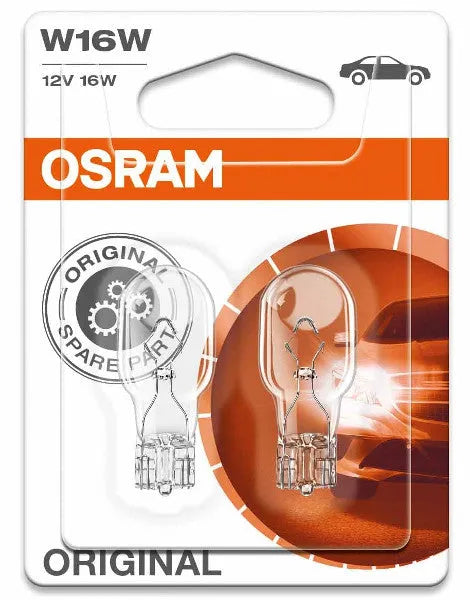Osram, Lemputė, W16W T15 16W 12V W2,1x9,5d skaidri, 2vnt blisteri