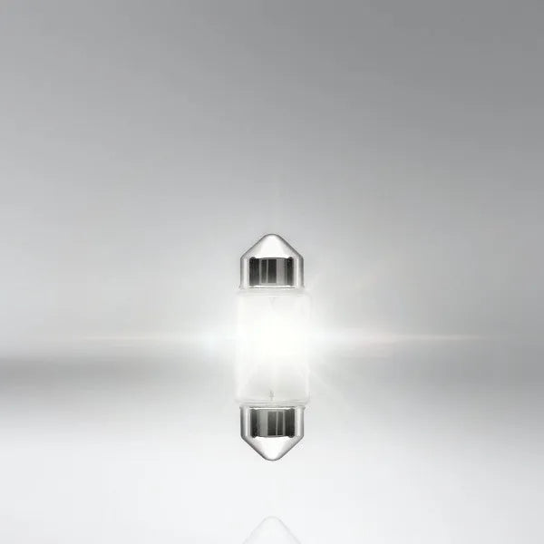 Osram lemputė, C10W, 10W, SV8,5-8, 6438 - lemputė su metaliniais galais ir stikliniu viduriu