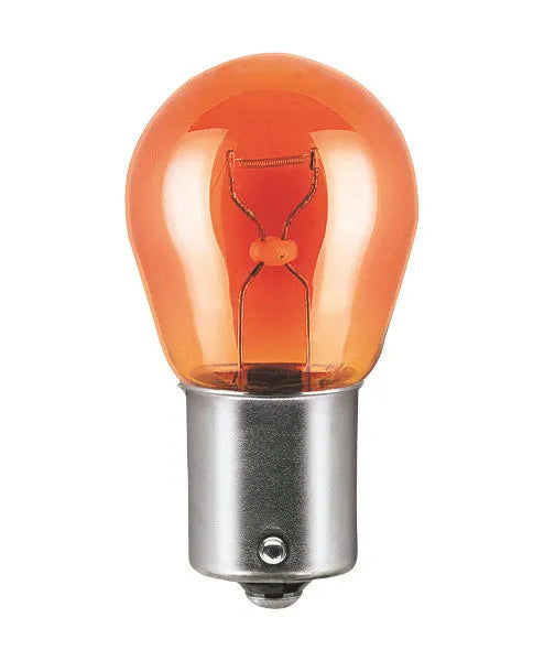 Osram lemputė, PY21W, 21W, BAU15s, oranžinė 7507 - Oranžinės spalvos lemputės stiklas iš arti