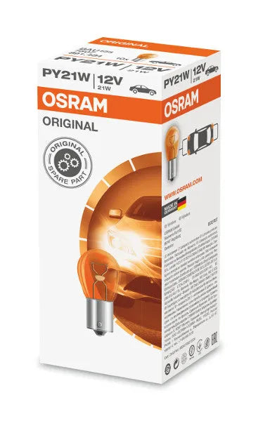 Osram lemputė, PY21W, 21W, BAU15s, oranžinė 7507