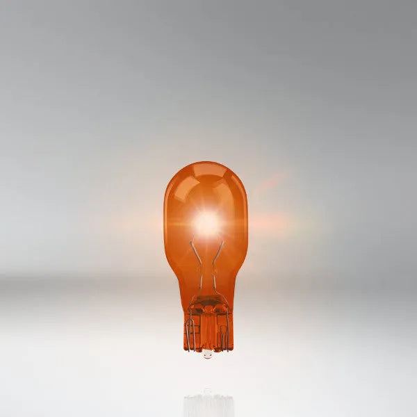 Osram lemputė, WY16W, 16W, W2,1x9,5d, oranžinė, 921NA - šviečianti oranžinė lemputė su detalėmis