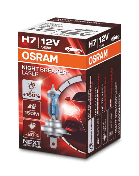 Osram lemputės Night Breaker Laser,+150%, H7, 55W, 1vnt 64210NL