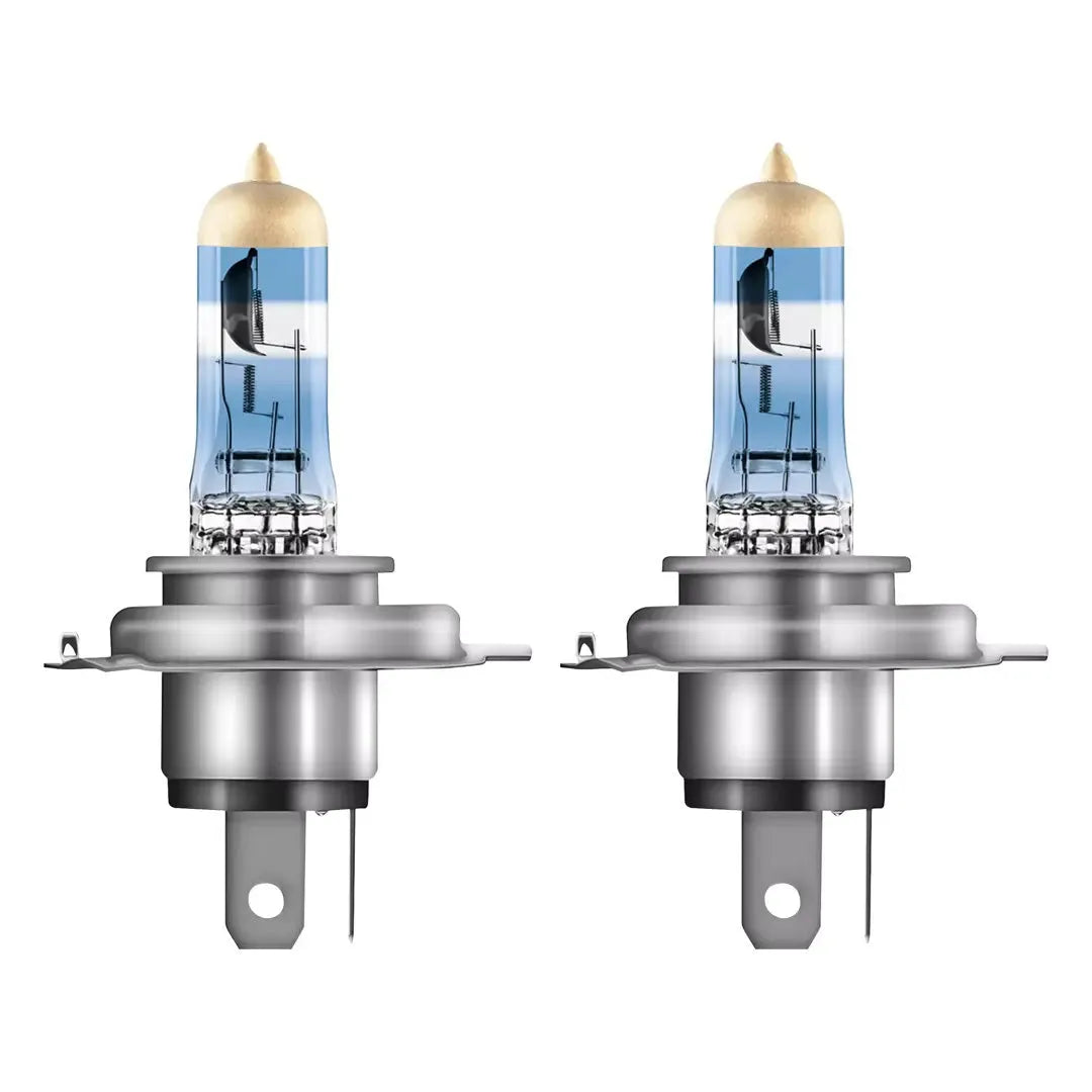 Osram lemputės Night Breaker Laser,+220%, H4, 60/55W, DUO 64193NB2 - Du priekiniai žibintai su mėlynu atspalviu