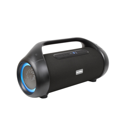 PEXMAN STEREO PM-50 - Šoninis vaizdas su apšviestu logotipu