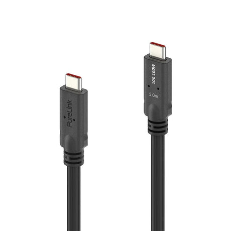 PI6500-050 USB-C į USB-C kabelis su E-marker USB 3.2 Gen1x2 10Gbps, 100W - PureInstall 5m - Jungtys su užrašais 100W, 5.0m