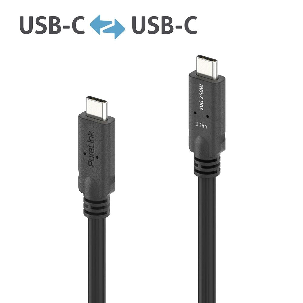 PI6600-010 USB-C į USB-C kabelis su E-marker USB4 Gen2x2 20Gbps, 240W - PureInstall 1m
