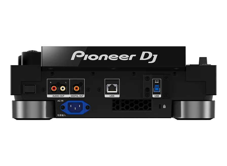 PIONEER CDJ-3000, DJ grotuvas su spalvotu 9" ekranu - galinė panelė su jungtimis ir logotipu
