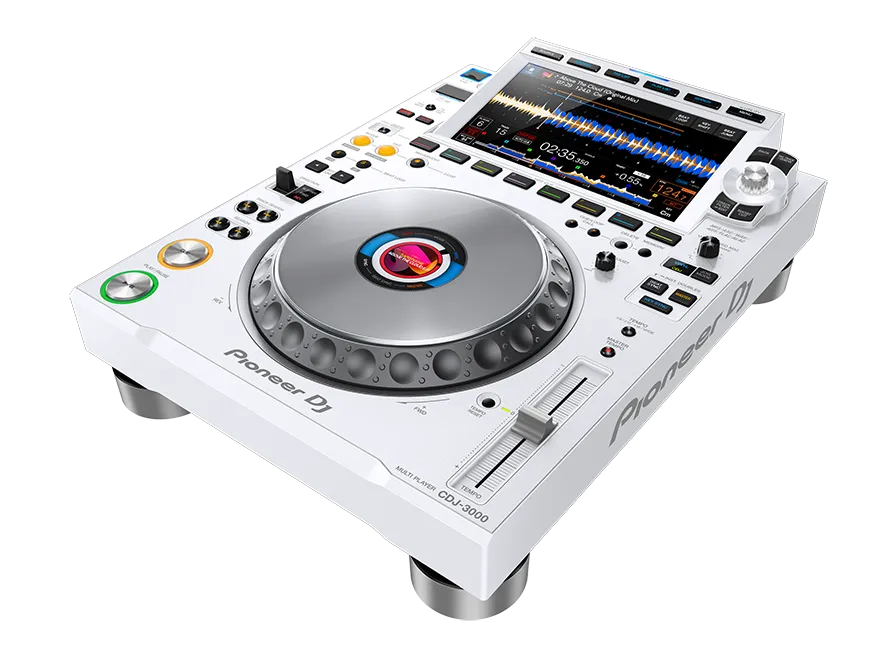PIONEER CDJ-3000, DJ grotuvas su spalvotu 9" ekranu - baltas grotuvas su dideliu ekranu