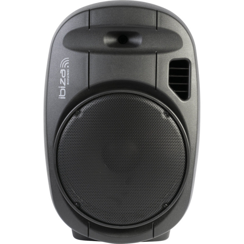 IBIZA Sound & Light PORT15VHF-MKII, nešiojama garso sistema su akumuliatoriumi + 2x VHF belaidžiai mikrofonai, USB/SD/AUX/BT