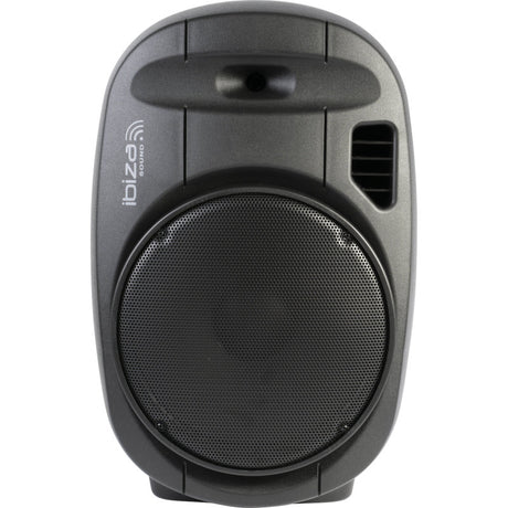 IBIZA Sound & Light PORT15VHF-MKII, nešiojama garso sistema su akumuliatoriumi + 2x VHF belaidžiai mikrofonai, USB/SD/AUX/BT