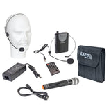 IBIZA Sound & Light PORT15VHF-MKII, nešiojama garso sistema su akumuliatoriumi + 2x VHF belaidžiai mikrofonai, USB/SD/AUX/BT