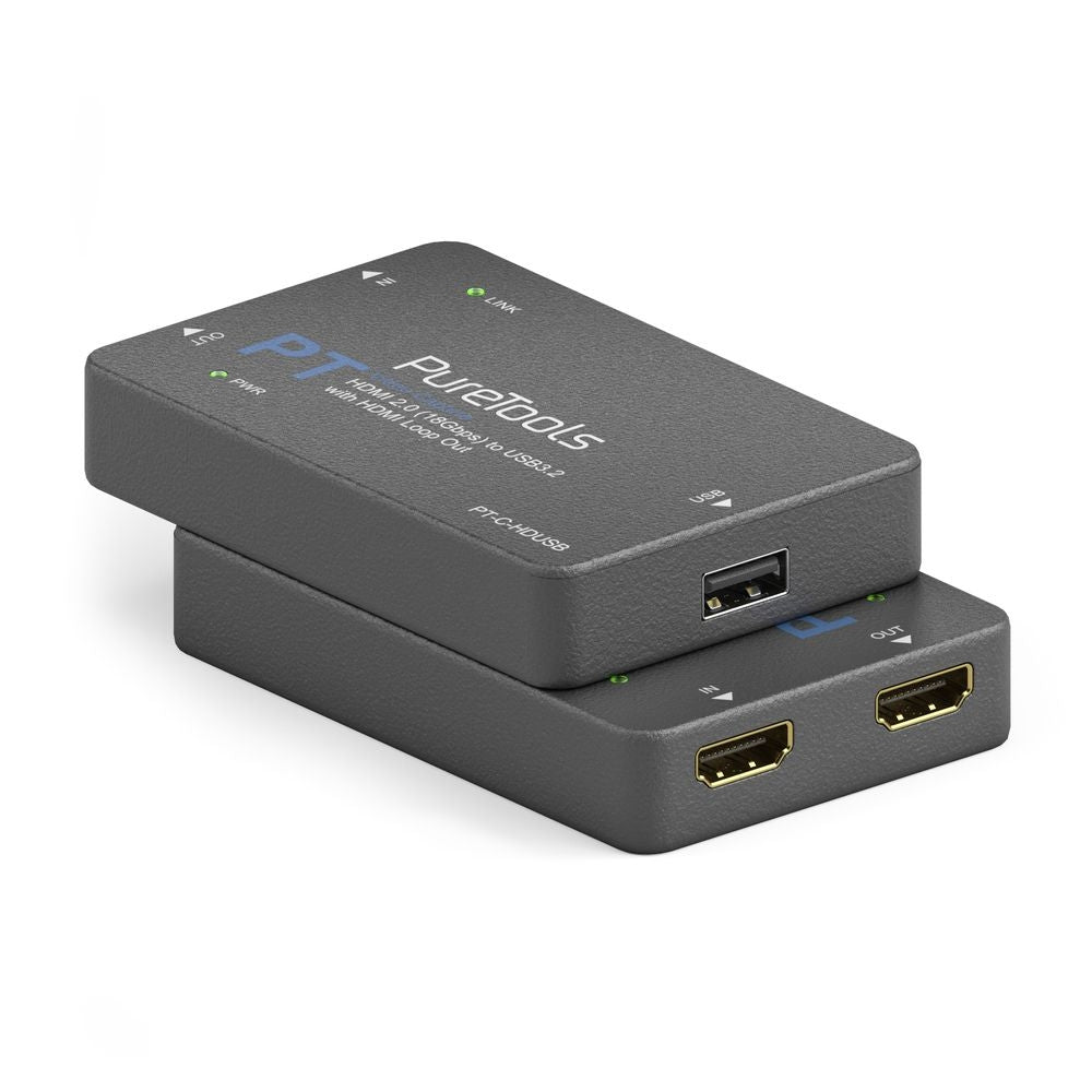 PT-C-HDUSB PureTools - HDMI2 vaizdo įrašymo įrenginys - 4K 60Hz HDMI į USB3.2 konversijos įrankis, HDMI 2 (18Gbps) į USB 3 (5Gbps) su HDMI Loop Out