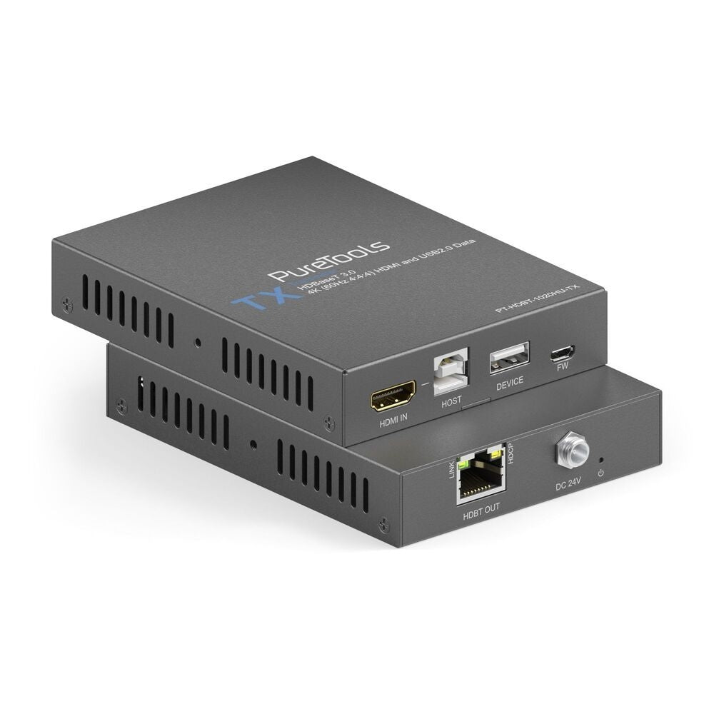 PT-HDBT-1020HU-TX PureTools - HDBaseT 3 HDMI ir USB siųstuvas - HDBaseT 3 4K (60Hz 4:4:4) HDMI ir USB2 duomenims