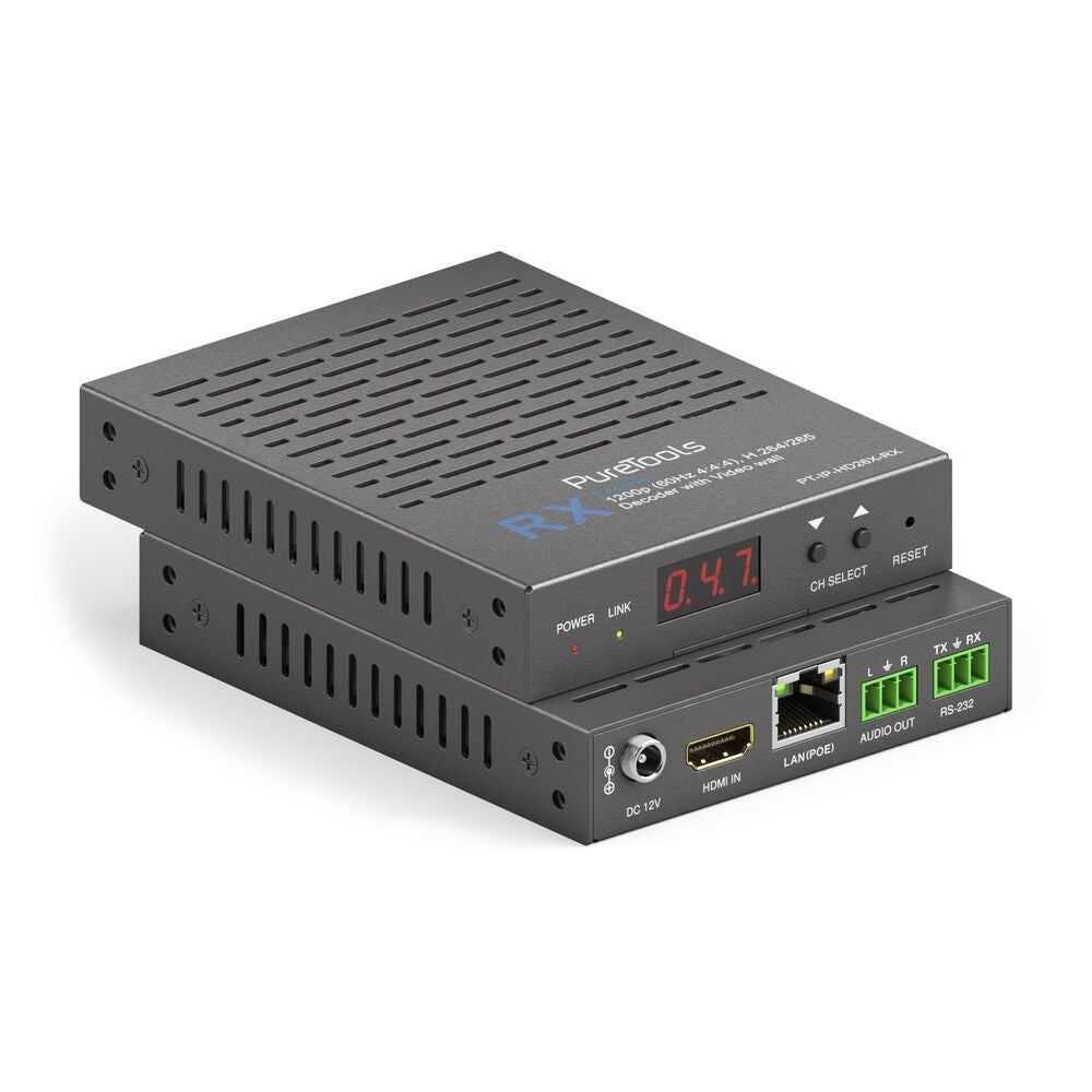PT-IP-HD26X-RX PureTools - HDMI IP imtuvas, H.264/265 IP srauto dekoderis