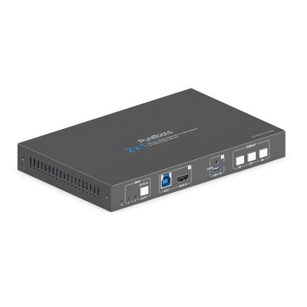 PT-PSW-21HC-KVM PureTools - 2x1 USB-C / HDMI KVM komutatorius - 4K (60Hz 4:4:4) HDMI+USB / USB-C su 100W PD