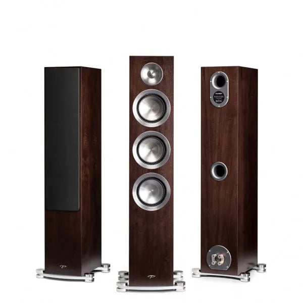 Paradigm Prestige 95F, grindinės garso kolonėlės (įvairių spalvų) - Šoninis vaizdas su jungtimis ir ventiliacijos anga