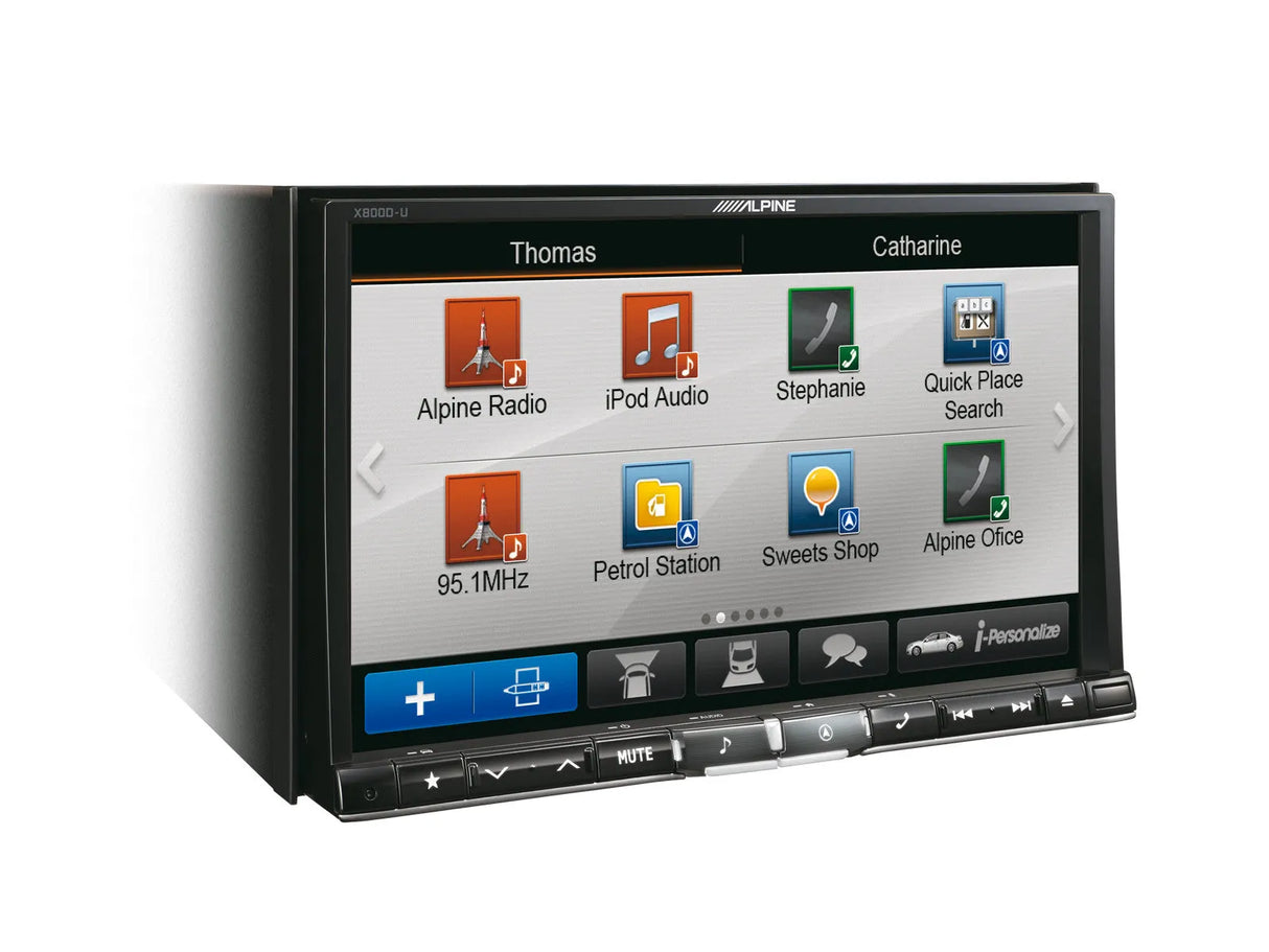 Pažangi navigacinė sistema Alpine X800D-U, su 8-ių colių ekranu