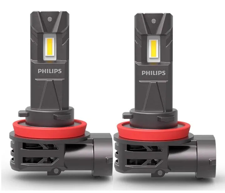Philips LED pagrindinės šviesos H11, 6000K, LEDriving HL, 2vn, 113 - Dvi LED lemputės su raudonais žiedais