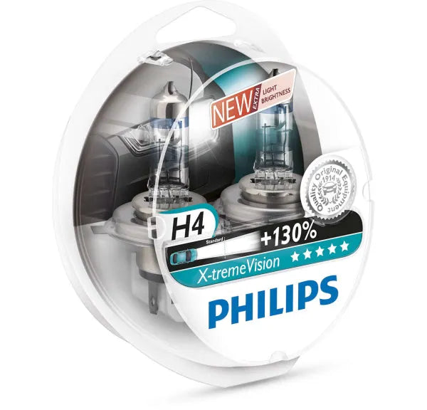 Philips lemputės X-Treme +130%, H4, 60/55W, DUO 12342XV+S2