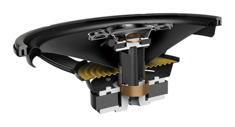 Pioneer 6″ X 8″ 4-TIE KOAKSIAALIKAIUTIN TS-A6880F - Garsiakalbio pjūvio vaizdas su vidinėmis dalimis
