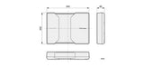 Pioneer AKTYVUS SUBWOOFER 50/150W - matmenys ir brėžiniai iš skirtingų pusių