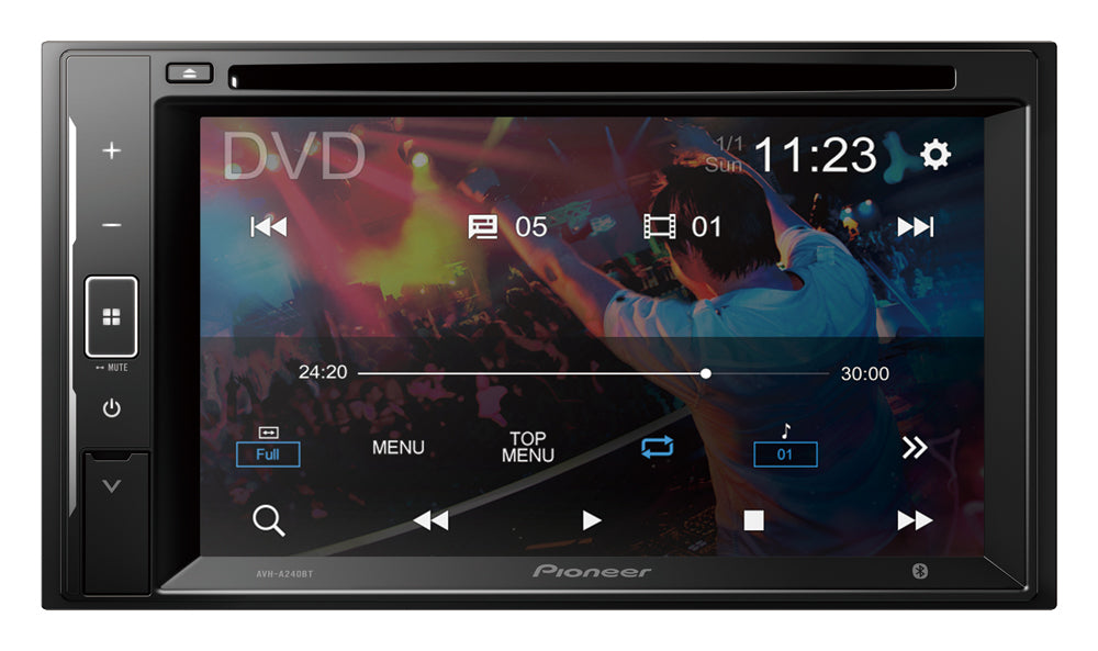 Pioneer AVH-A240BT - priekinė panelė su ekrano valdikliais